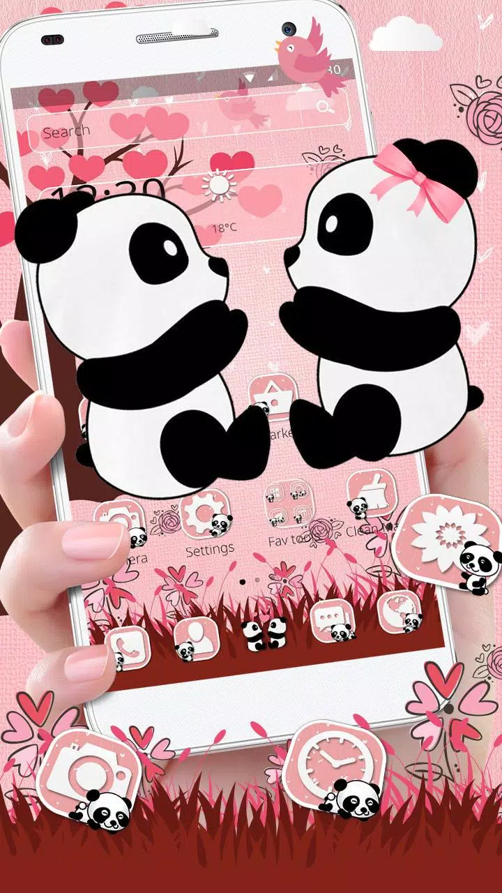 Tải xuống APK Cute Couple Panda Love Theme cho Android
