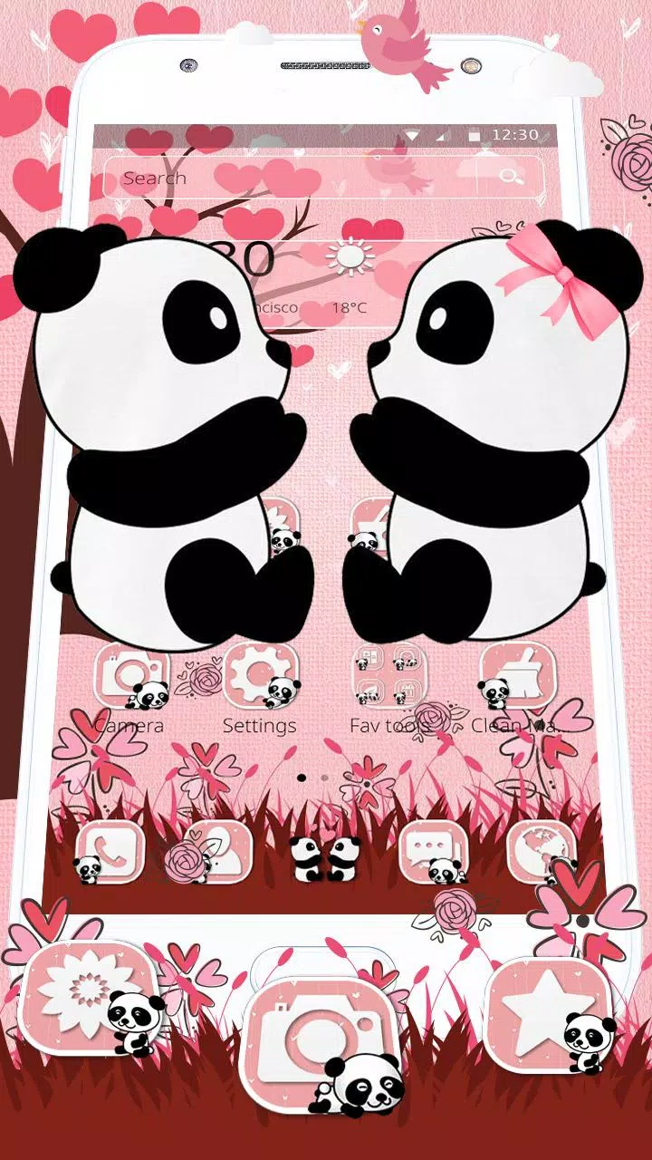 Tải xuống APK Cute Couple Panda Love Theme cho Android