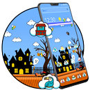 Милый мультфильм кошка тема APK