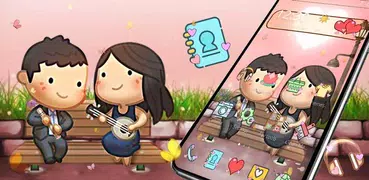 Cute Cartoon Couple Theme