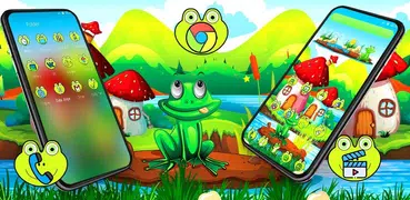 Green cartoon frog theme