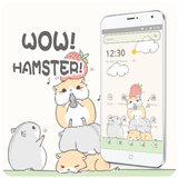 Cute Cartoon Hamster Nut Theme أيقونة