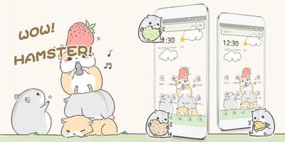 Cute Cartoon Hamster Nut Theme تصوير الشاشة 3