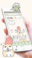 Cute Cartoon Hamster Nut Theme الملصق