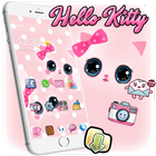 Hello Princess Kitty Pink Cute Cartoon Theme أيقونة