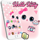 Hello Princess Kitty Pink Cute Cartoon Theme أيقونة