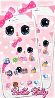Hello Princess Kitty Pink Cute Cartoon Theme تصوير الشاشة 3