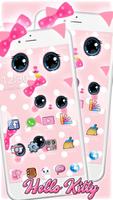 Hello Princess Kitty Pink Cute Cartoon Theme capture d'écran 3