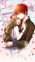 Cute Anime Love Couple Theme ảnh chụp màn hình 1
