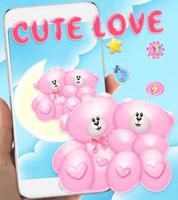 Cute Bear Love Theme Teddy スクリーンショット 2