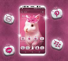 Cute Bunny Launcher Theme постер