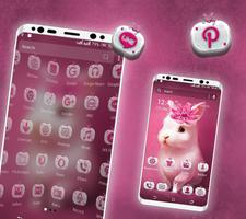 Cute Bunny Launcher Theme imagem de tela 1