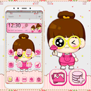 Cute Cartoon Girl Theme APK
