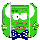 Cute Cartoon Green Frog Theme icône