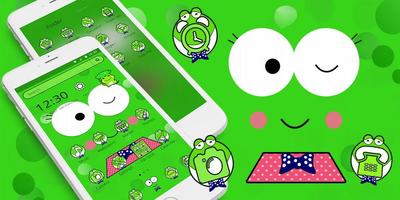 Cute Cartoon Green Frog Theme capture d'écran 3