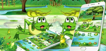 Cute green frog theme