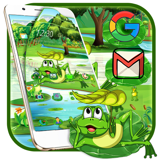 Cute green frog theme
