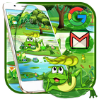 Cute green frog theme 圖標