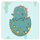 Cute Green Little Dinosaur Theme icône