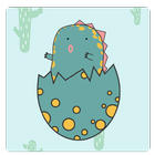 Cute Green Little Dinosaur Theme أيقونة