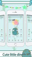 Cute Green Little Dinosaur Theme الملصق