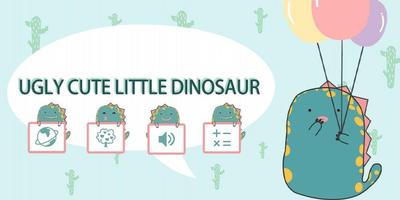 Cute Green Little Dinosaur Theme capture d'écran 3