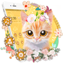 Thème de chat floral mignon APK