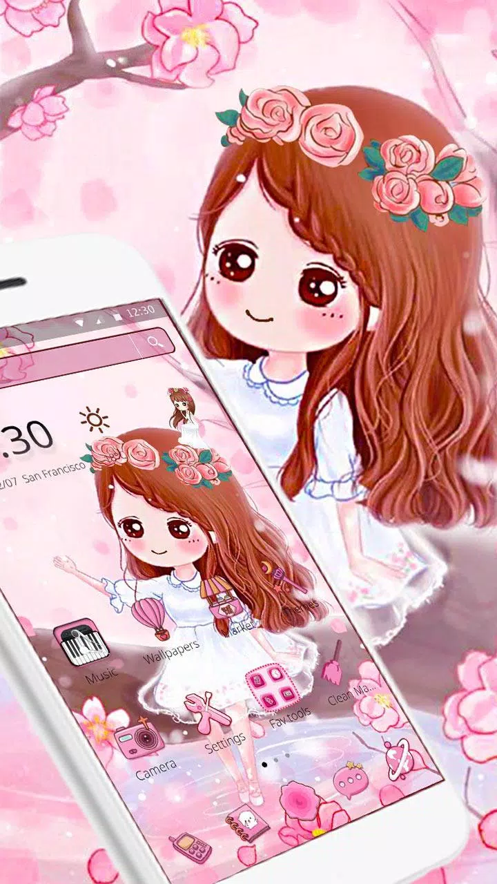 Android İndirme için Sevimli Kawaii Kız Tema APK