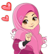 Autocollants filles de hijab icône