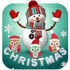 Cute Merry Christmas Snowman Theme ไอคอน