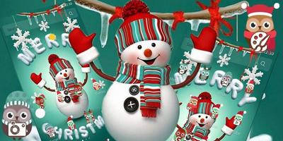 Cute Merry Christmas Snowman Theme capture d'écran 3