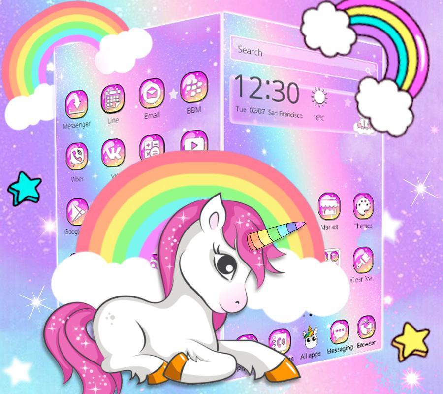 Cute Pastel Rainbow Unicorn Theme For Android Apk Download - pastel unicorn roblox