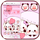 Dễ thương màu hồng Panda Theme APK