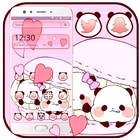 Cute Pink Panda Theme آئیکن