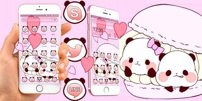 Cute Pink Panda Theme اسکرین شاٹ 3
