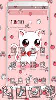 Cute Heart Bow Kitty Theme โปสเตอร์