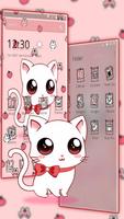 Cute Heart Bow Kitty Theme स्क्रीनशॉट 2