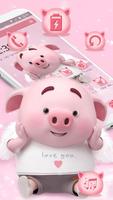 Cute Pink Cartoon Piggy Theme capture d'écran 1