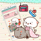 Cute Pink Cat Cartoon Theme ikona