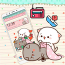 Cute Pink Cat Cartoon Theme APK