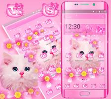 Cute Pink Kitty Cat Theme تصوير الشاشة 2