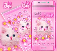 Cute Pink Kitty Cat Theme скриншот 2