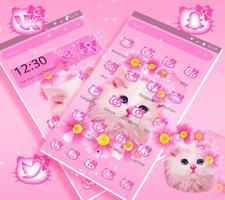 Cute Pink Kitty Cat Theme تصوير الشاشة 3