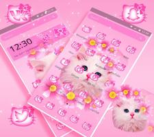 Cute Pink Kitty Cat Theme capture d'écran 3