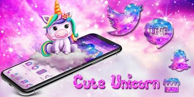Cute little unicorn theme اسکرین شاٹ 3