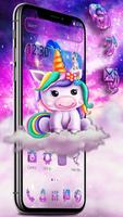 Cute little unicorn theme پوسٹر