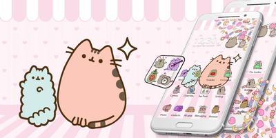 Cute Pusheen Cat Gravity Theme capture d'écran 3