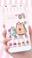 Cute Pusheen Cat Gravity Theme Affiche