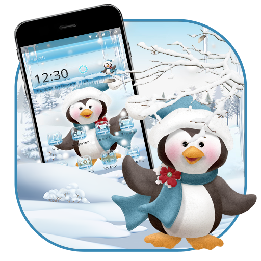 Cute snow penguin theme