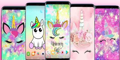 fond d'écran Unicorn adorables Affiche